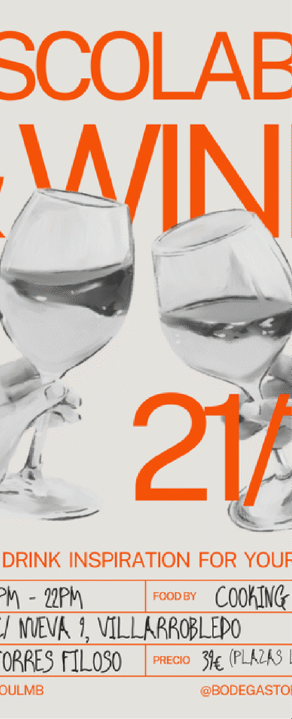 Cartel promocional de evento de vinos